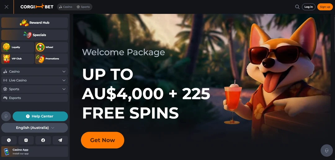 Corgibet - Interfejs kasyna